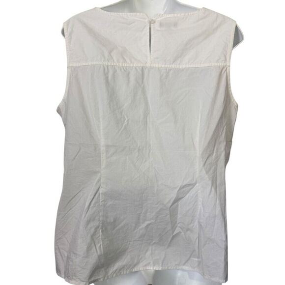 Talbots White Cotton Womens Sleeveless Top Beaded Rhinestones Colorful Shirt 12 - Picture 14 of 16